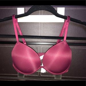 VS Pink Super Push Up Maroon Bra